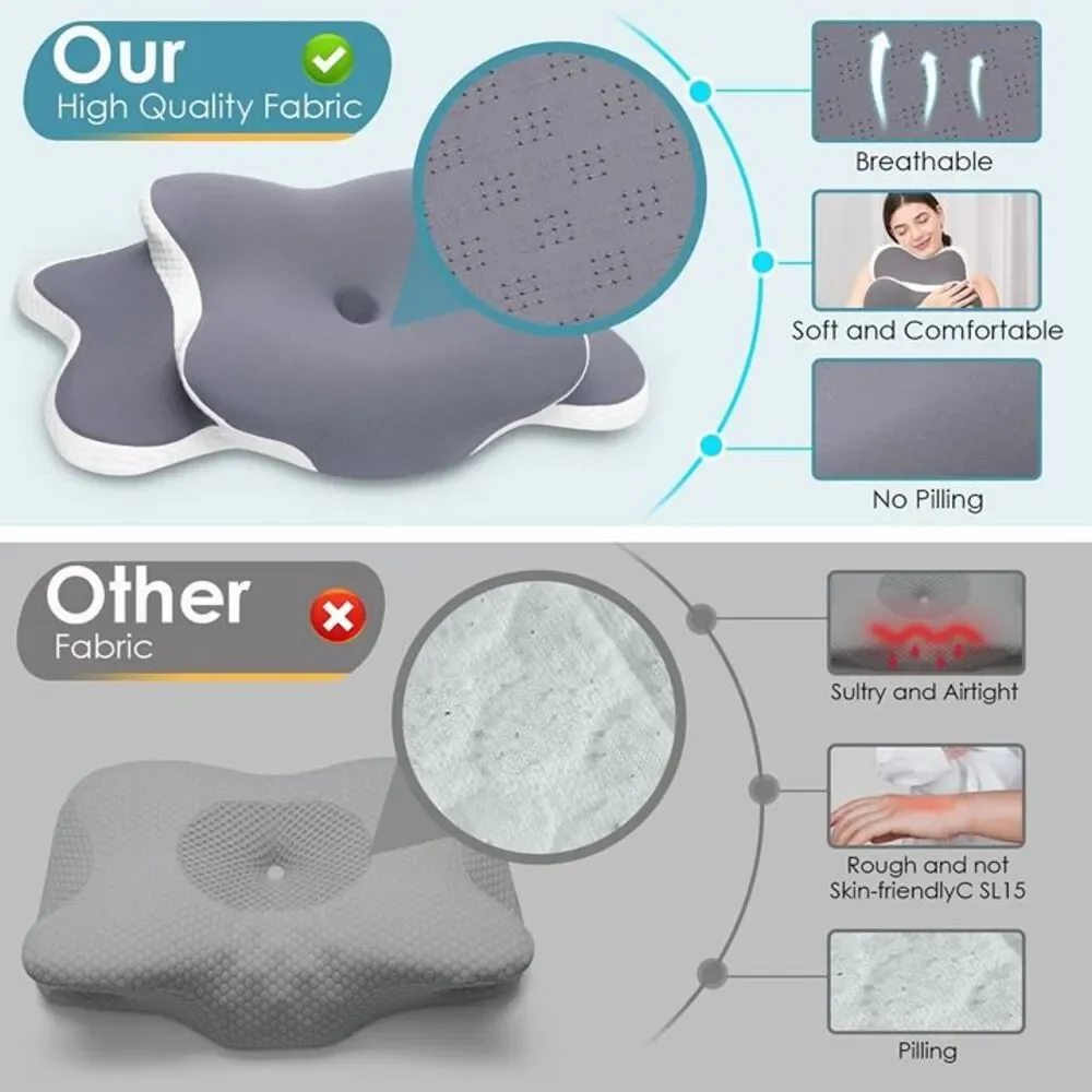 Cervical Neck Pillow for Sleeping - Memory Foam Contour Pillow